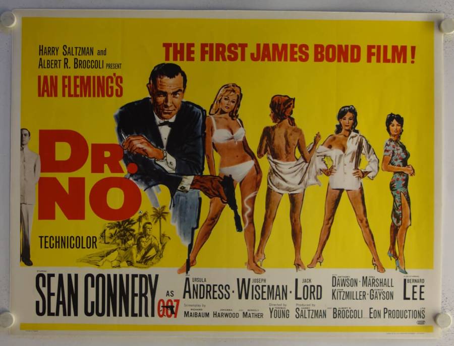 Dr. No original release british quad movie poster